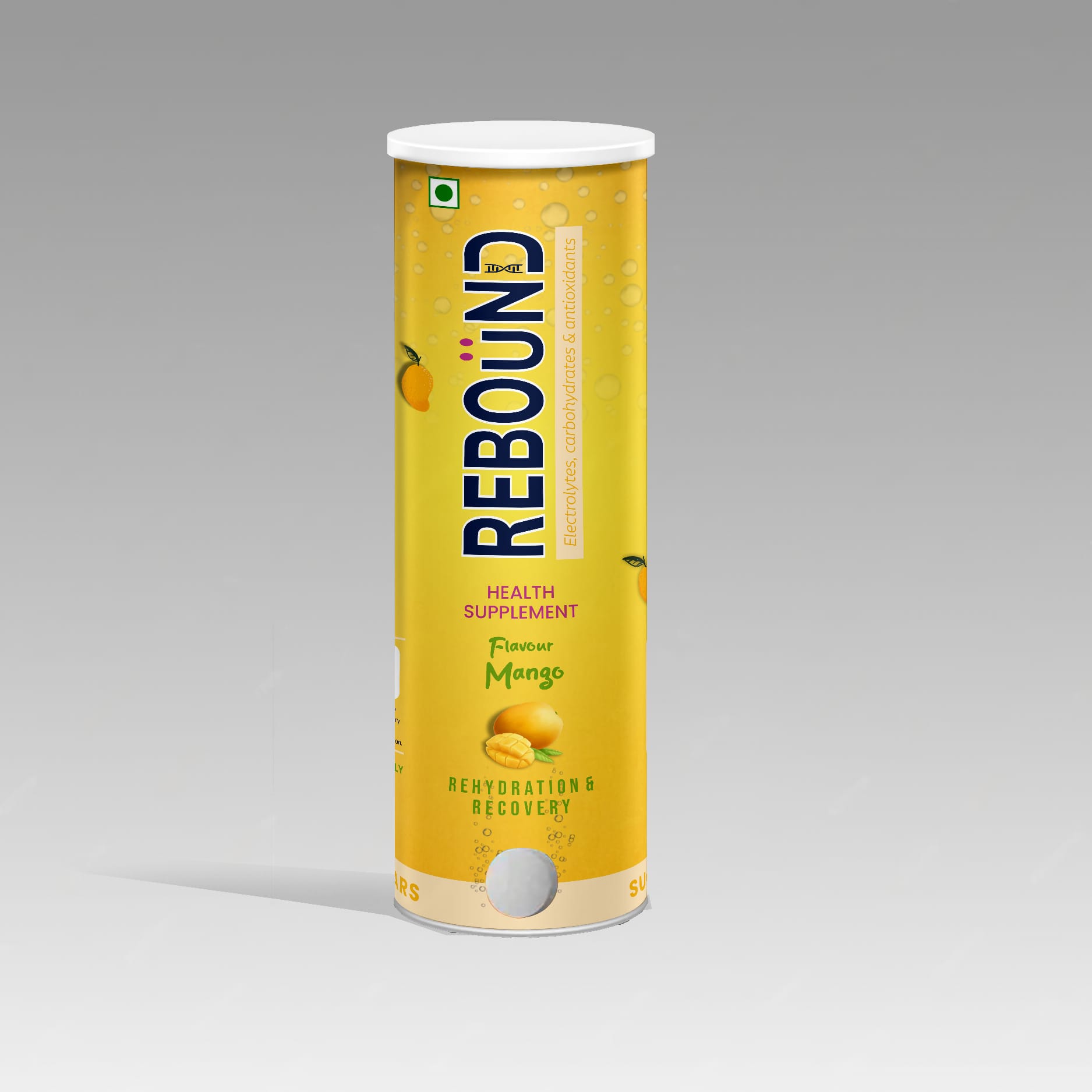 Rebound Electrolyte mango flavour Rehydration and Recovery –   20 Effervescent Tablets